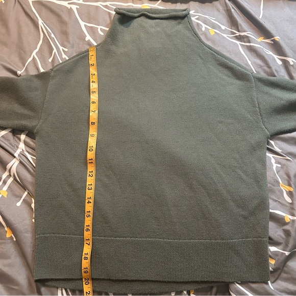 Aritzia Wilfred forest green Wool Cyprie Mock Neck Turtleneck Sweater Sz xxs - Picture 12 of 13